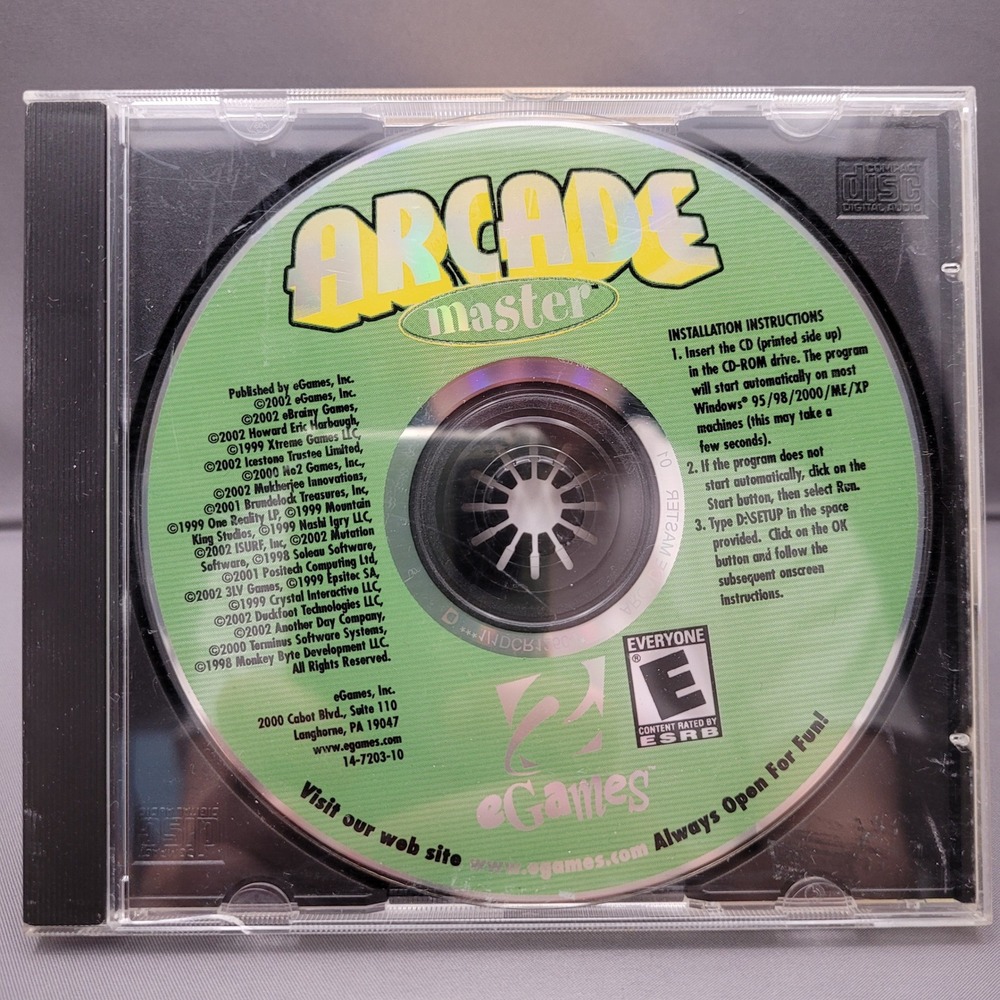 Arcade Master by eGames (PC CD-ROM, 2002)